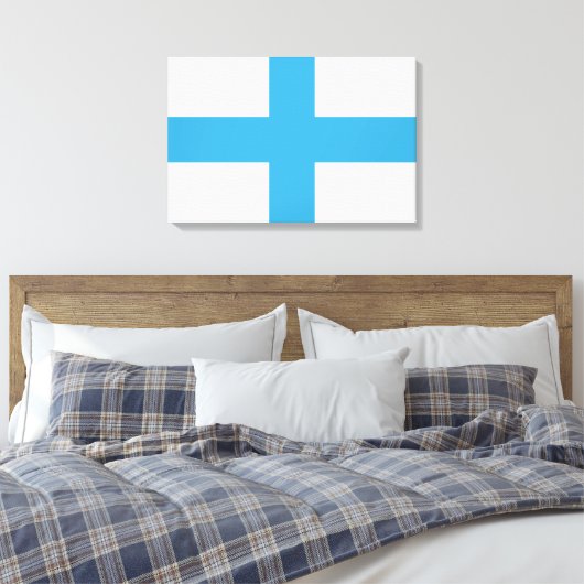 Vlag van Marseille (Frankrijk) Canvas Afdruk (Insitu (Slaapkamer))
