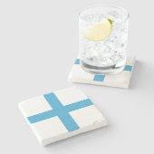 Vlag van Marseille (Frankrijk) Stenen Onderzetter (Zijkant)