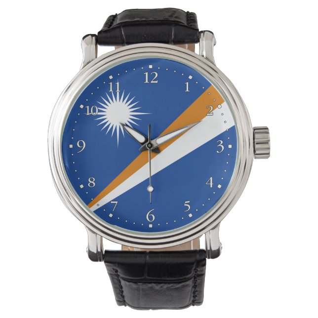 Vlag van Marshalleilanden Horloge (Voorkant)