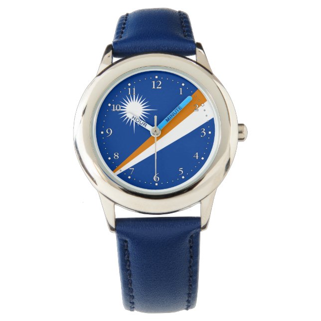 Vlag van Marshalleilanden Horloge (Voorkant)