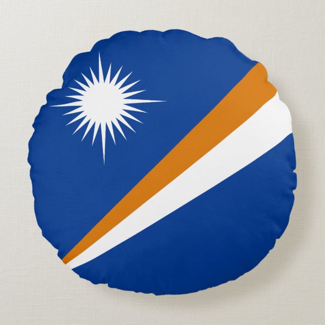 Vlag van Marshalleilanden Rond Kussen (Voorkant)