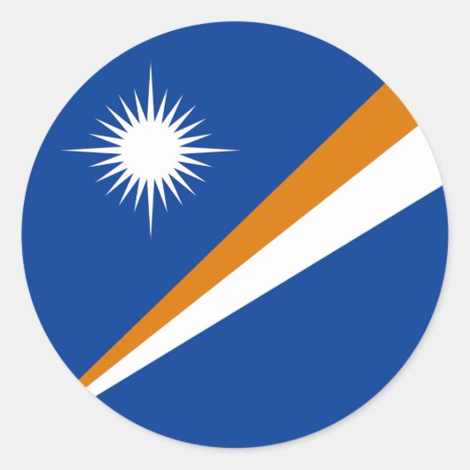 Vlag van Marshalleilanden Ronde Sticker (Voorkant)