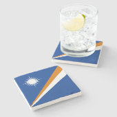 Vlag van Marshalleilanden Stenen Onderzetter (Zijkant)