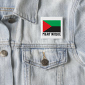 Vlag van Martinique (2023) Vierkante Button 5,1 Cm (In situ)
