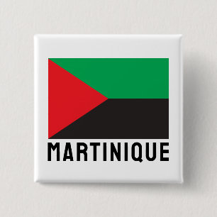 Vlag van Martinique (2023) Vierkante Button 5,1 Cm