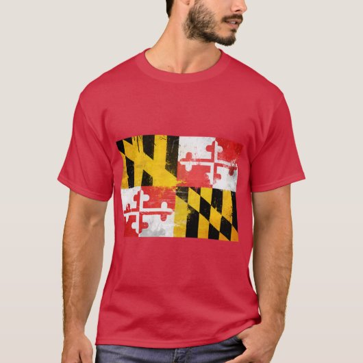 Vlag van Maryland in nood T-shirt (Voorkant)