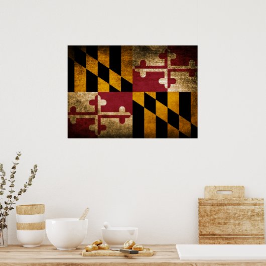 vlag van Maryland Poster (Keuken)