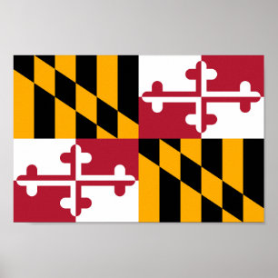 vlag van Maryland Poster