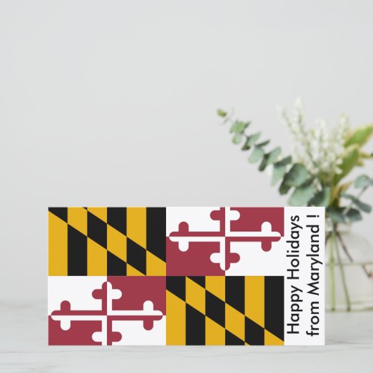 Vlag van Maryland, Prettige feestdagen uit de VS Feestdagenkaart (Staand voorkant)