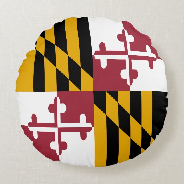 Vlag van Maryland Rond Kussen (Voorkant)