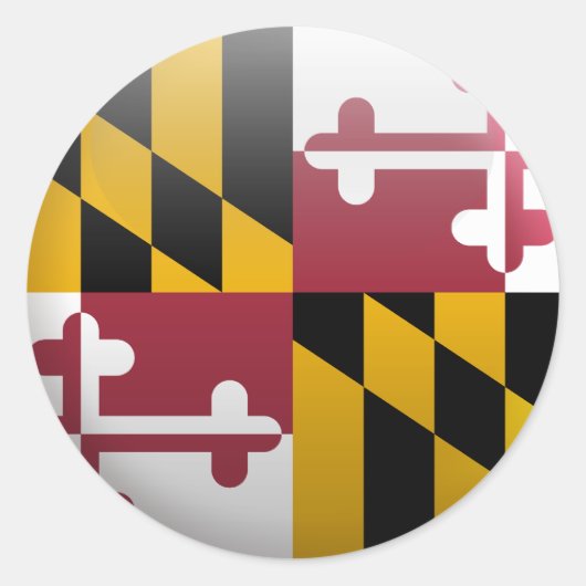 Vlag van Maryland Ronde Sticker (Voorkant)