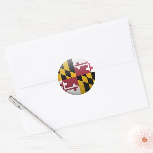Vlag van Maryland Ronde Sticker (Envelop)