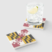 Vlag van Maryland Stenen Onderzetter (Zijkant)