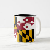 Vlag van Maryland Tweekleurige Koffiemok (Voorkant rechts)