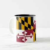 Vlag van Maryland Tweekleurige Koffiemok (Voorkant links)