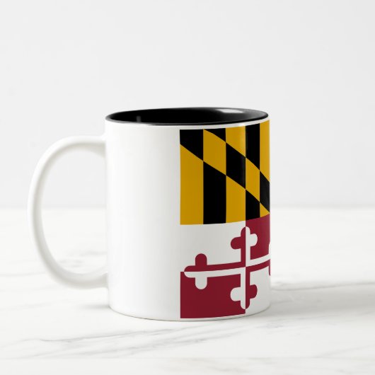 Vlag van Maryland Tweekleurige Koffiemok (Links)