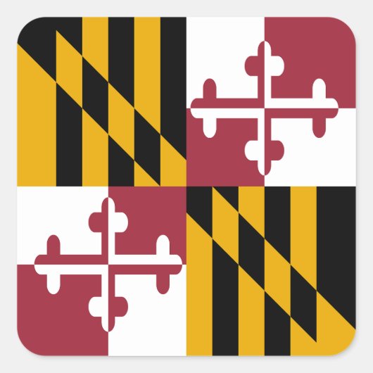 Vlag van Maryland Vierkante Sticker (Voorkant)