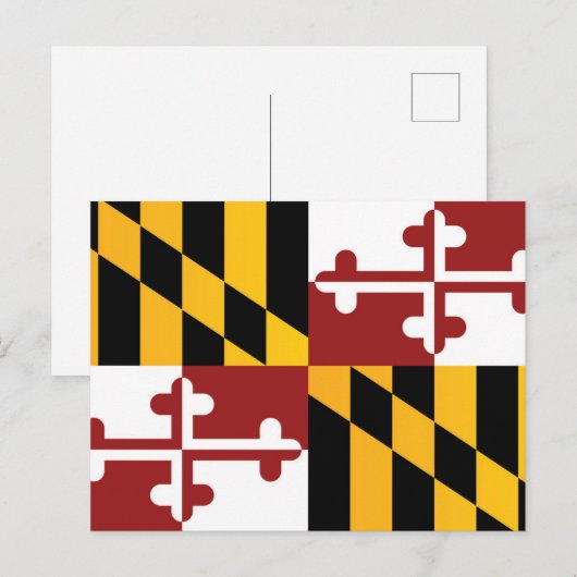 Vlag van Maryland, VS Briefkaart (Voorkant / Achterkant)