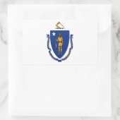 Vlag van Massachusetts Rechthoekige Sticker (Tas)