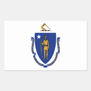 Vlag van Massachusetts Rechthoekige Sticker