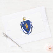 Vlag van Massachusetts Rechthoekige Sticker (Envelop)