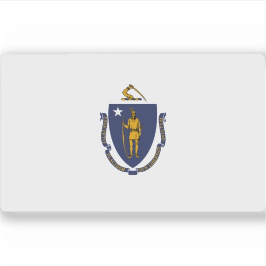 Vlag van Massachusetts Sticker (Voorkant)