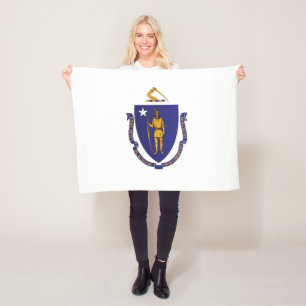 Vlag van Massachusetts, VS Fleece Deken