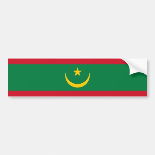 Vlag van Mauritanië Bumpersticker (Voorkant)