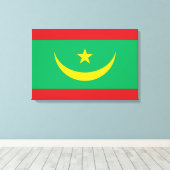 Vlag van Mauritanië Canvas Afdruk (Insitu (Houten vloer))