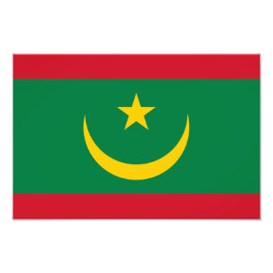 Vlag van Mauritanië Foto Afdruk