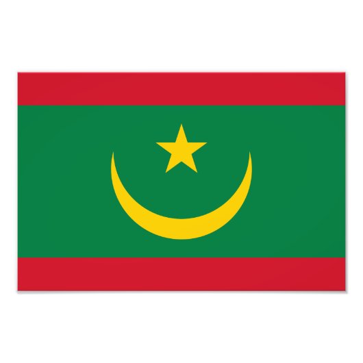 Vlag van Mauritanië Foto Afdruk (Voorkant)