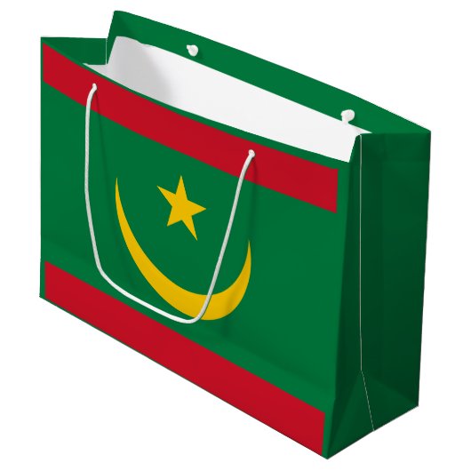 Vlag van Mauritanië Groot Cadeauzakje (Voorkant Gekanteld)