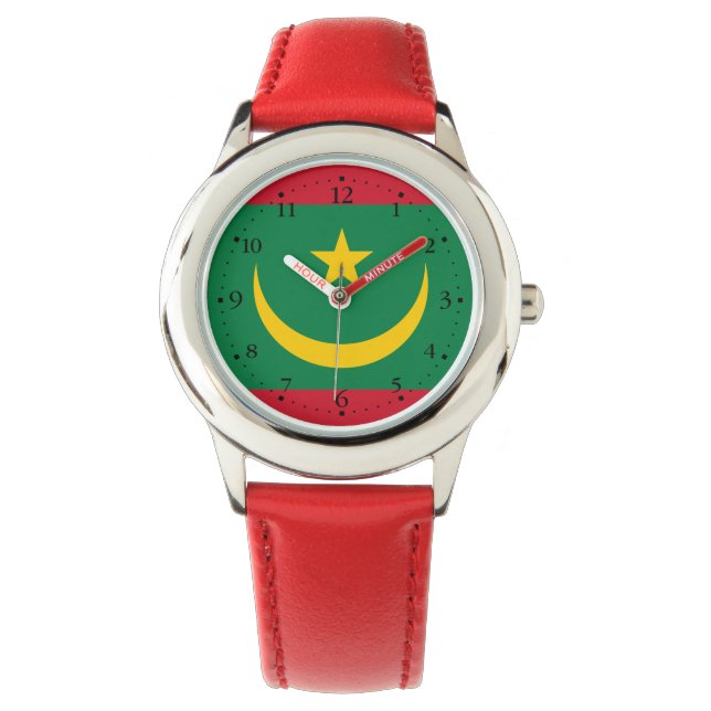 Vlag van Mauritanië Horloge (Voorkant)