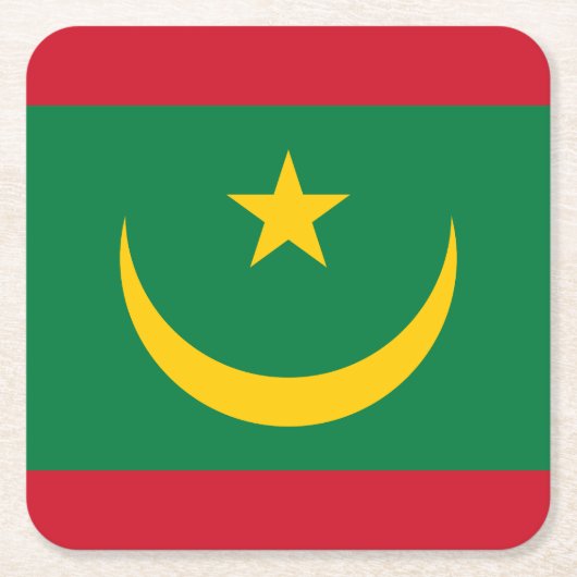 Vlag van Mauritanië Kartonnen Onderzetters (Voorkant)