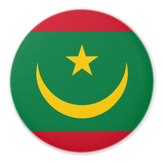 Vlag van Mauritanië Keramische Knop (Voorkant)