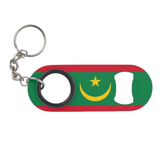 Vlag van Mauritanië Mini Flessenopener (Voorkant (Horizontaal))