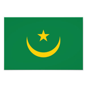 Vlag van Mauritanië oud Foto Afdruk