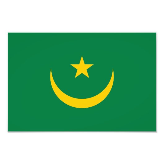 Vlag van Mauritanië oud Foto Afdruk (Voorkant)