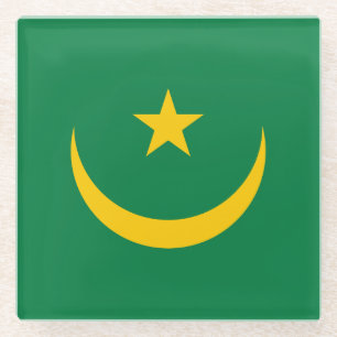 Vlag van Mauritanië oud Glazen Onderzetter
