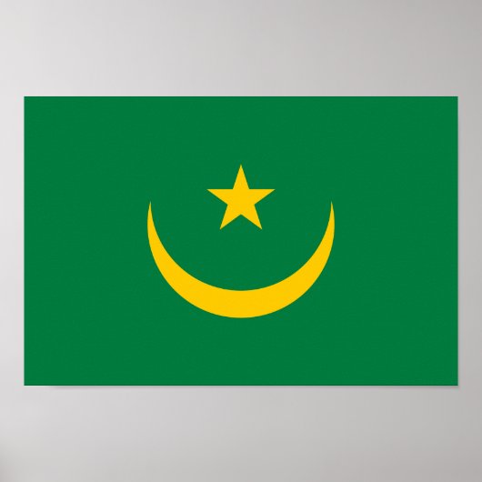 Vlag van Mauritanië oud Poster (Voorkant)