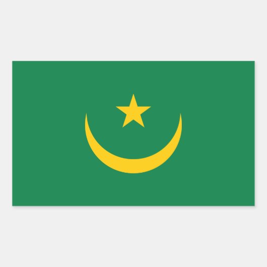 Vlag van Mauritanië oud Rechthoekige Sticker (Voorkant)
