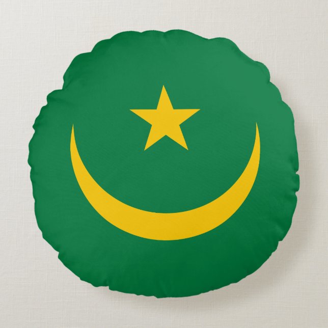 Vlag van Mauritanië oud Rond Kussen (Voorkant)