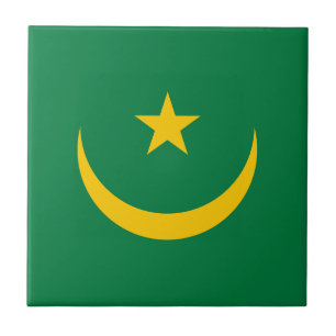 Vlag van Mauritanië oud Tegeltje