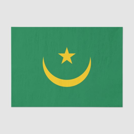Vlag van Mauritanië oud Tissuepapier (Voorkant)