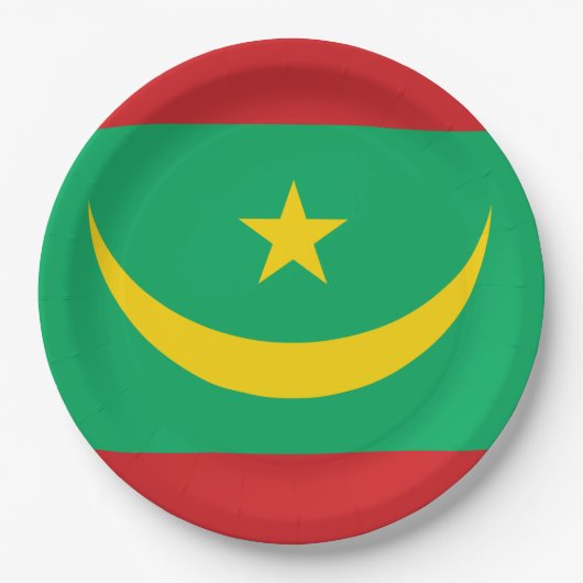 Vlag van Mauritanië Papieren Bordje (Voorkant)