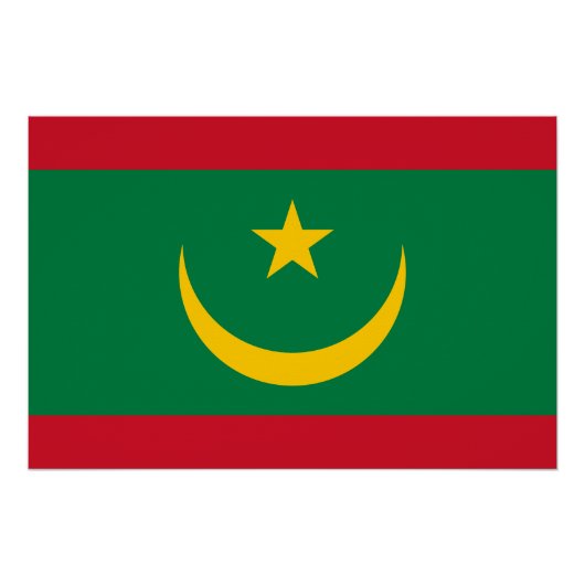Vlag van Mauritanië Perfect Poster (Voorkant)