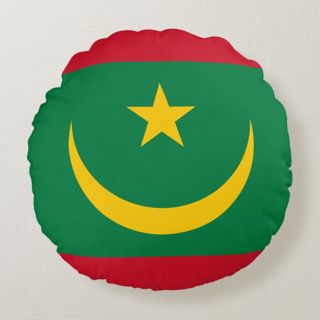 Vlag van Mauritanië Rond Kussen (Voorkant)