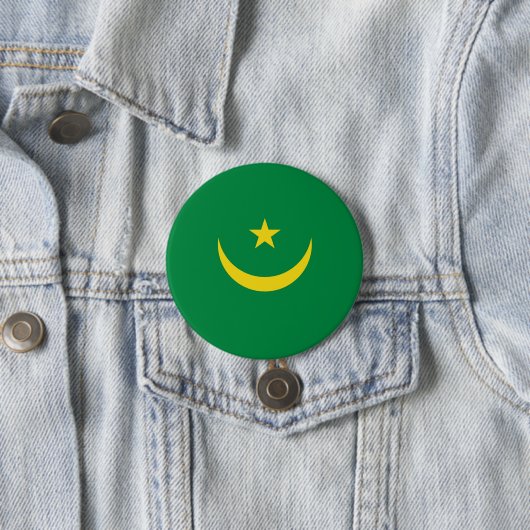 Vlag van Mauritanië Ronde Button 7,6 Cm (In situ)