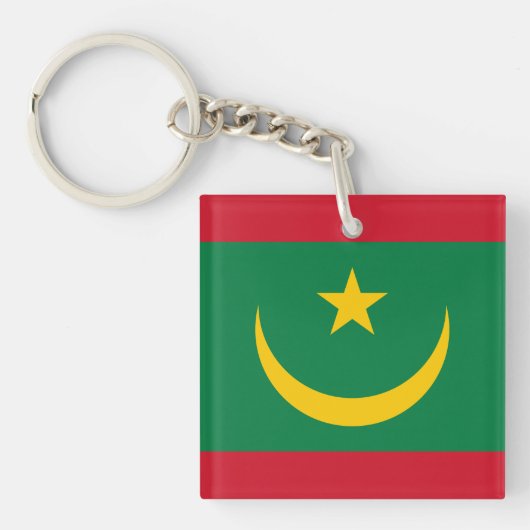 Vlag van Mauritanië Sleutelhanger (Voorkant)