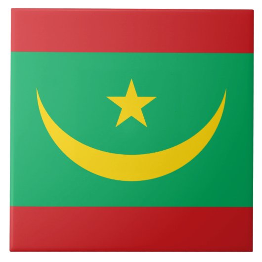 Vlag van Mauritanië Tegeltje (Voorkant)